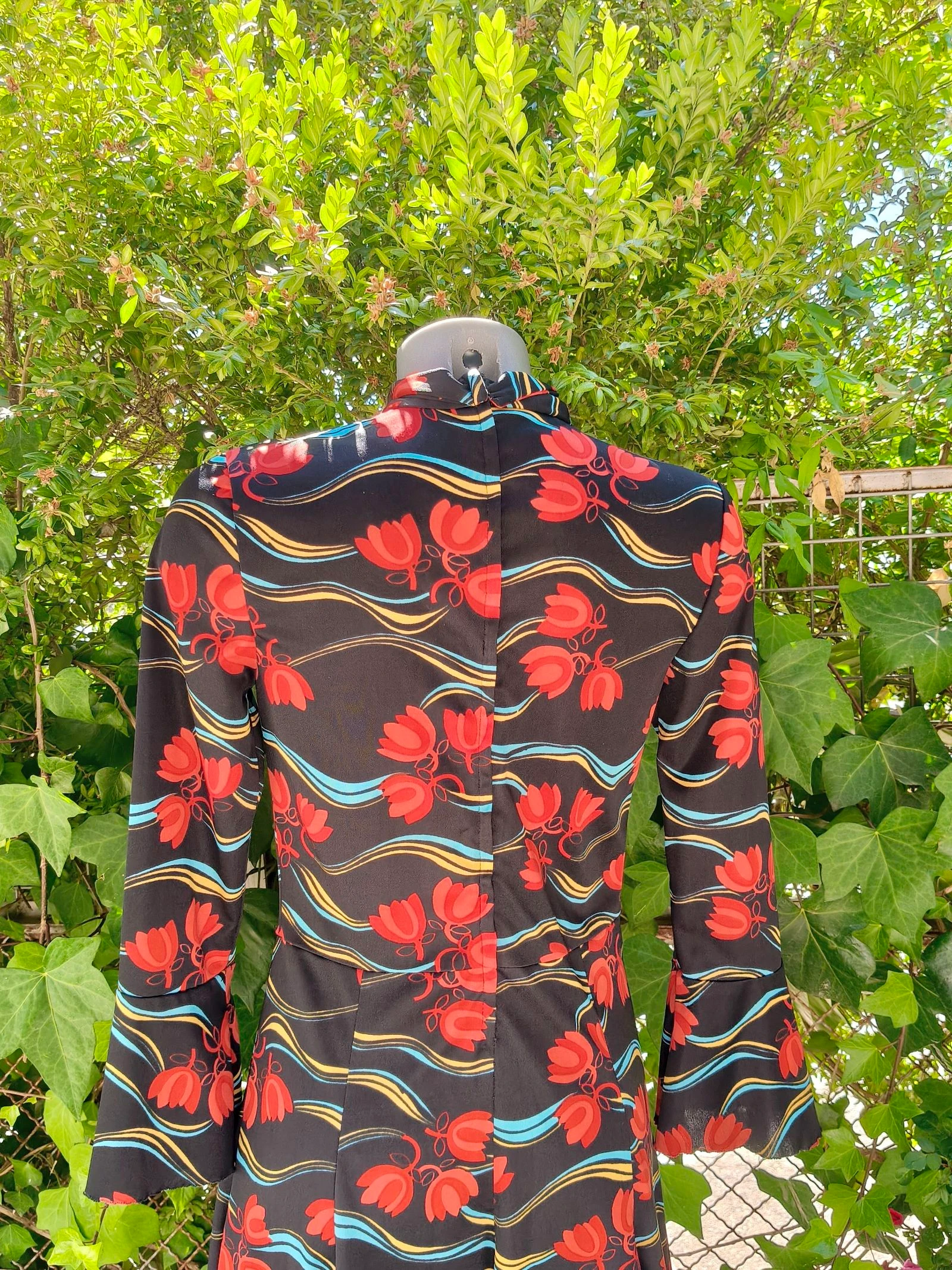 Vintage Bloemenjurk met Strik Burca Maat 42 – photo 9